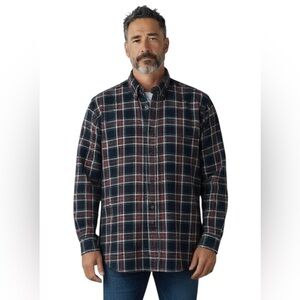 LL Bean Traditional Fit Flannel Shirt XXL Tall Tartan Plaid Big & Tall Button-up